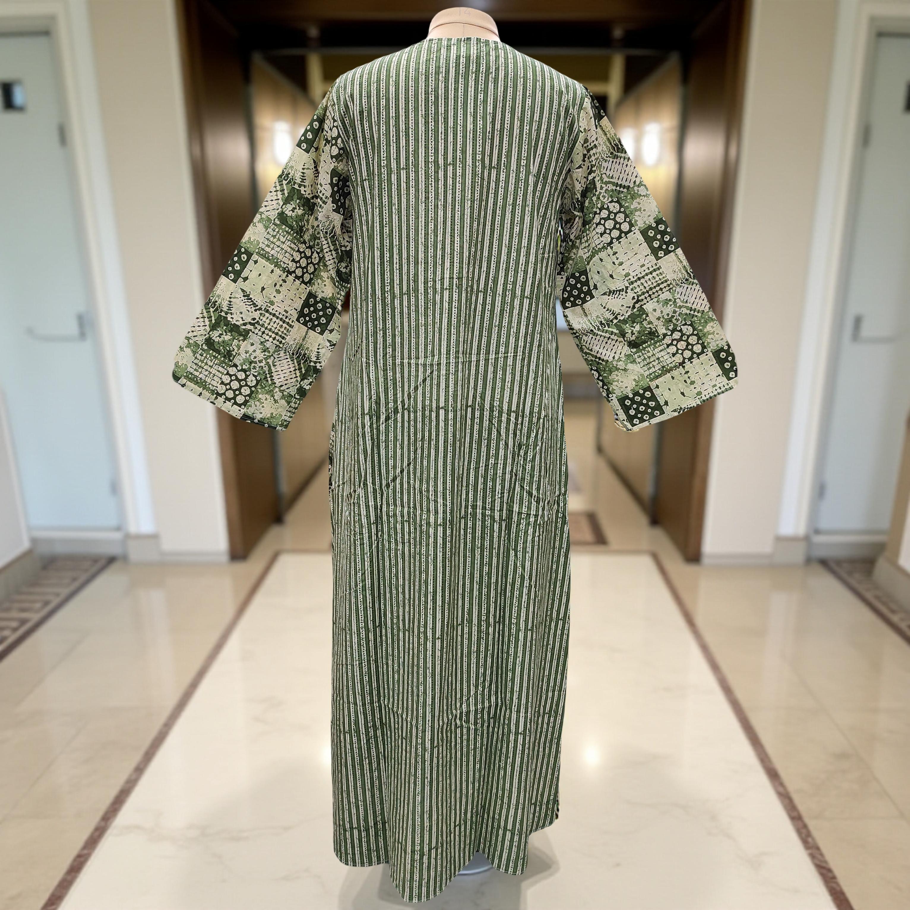 L/XL Nobila Printed Cotton Dress 57" Long Jalabiya