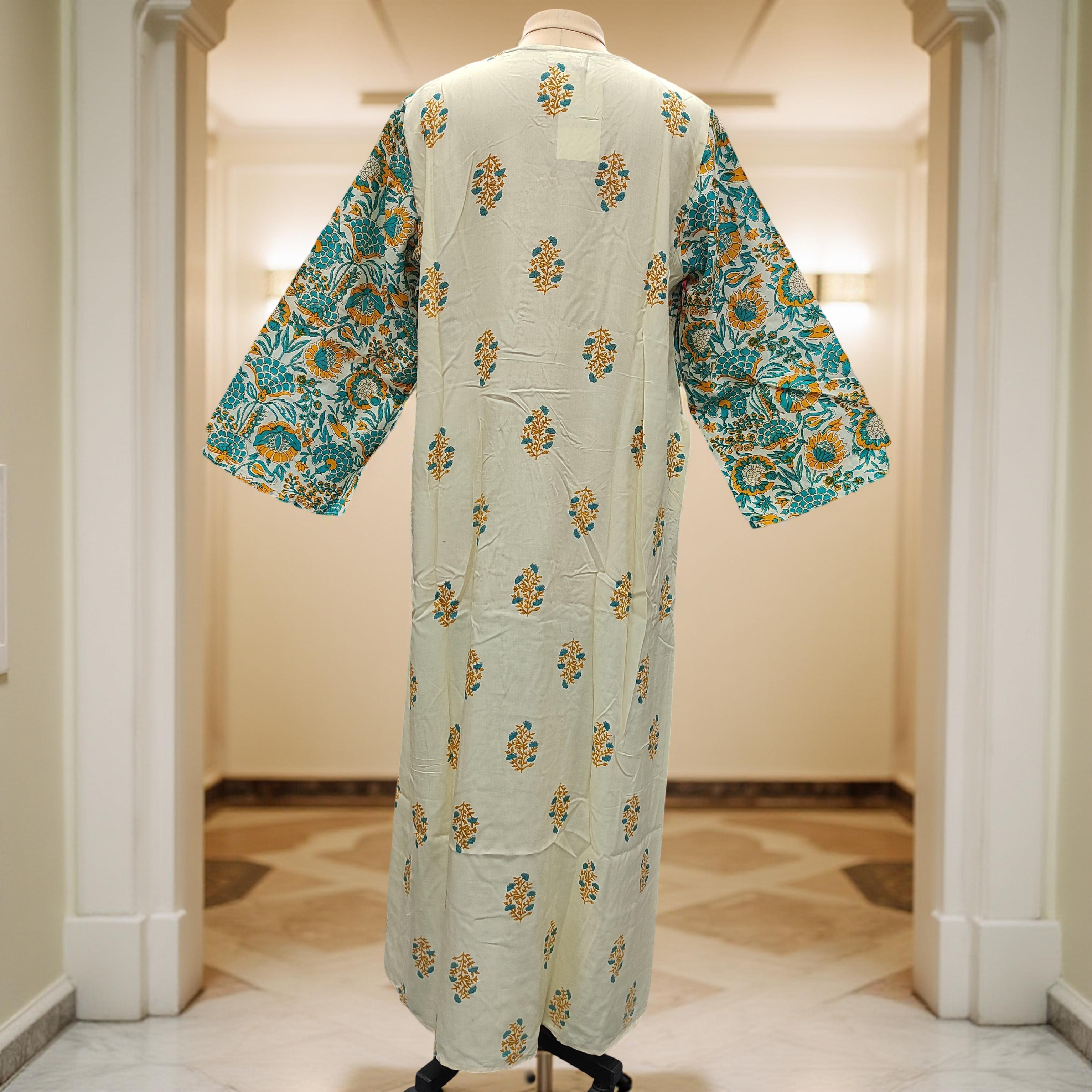 2XL/3XL Nobila Printed Cotton Dress 57" Long Jalabiya