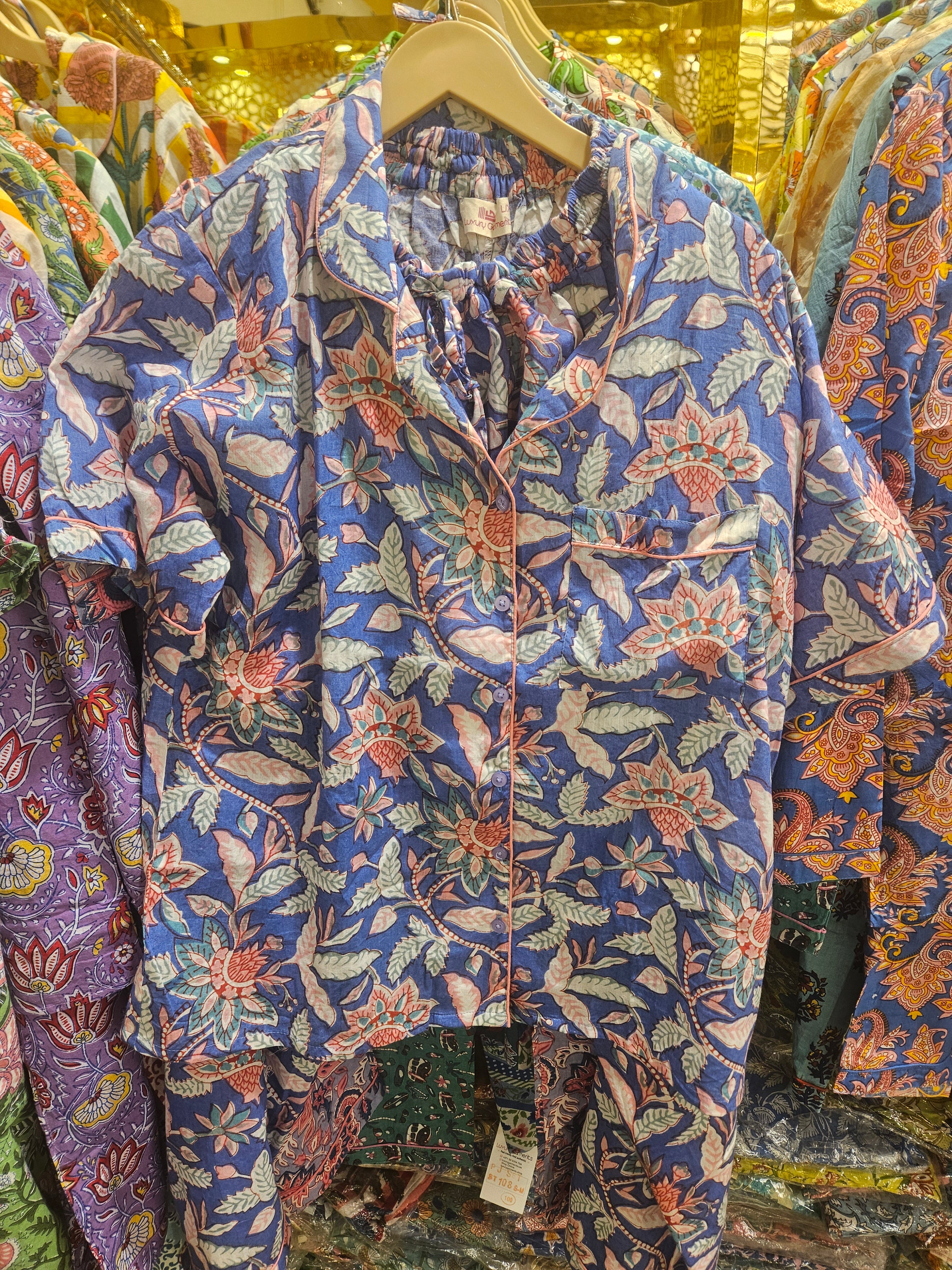 Cotton Short Sleeves Pajama Set Size L
