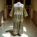 L/XL Hafsa Printed Cotton Dress 57" Long Jalabiya
