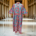 Free Size Faryat Printed Cotton Dress 57" Long Jalabiya