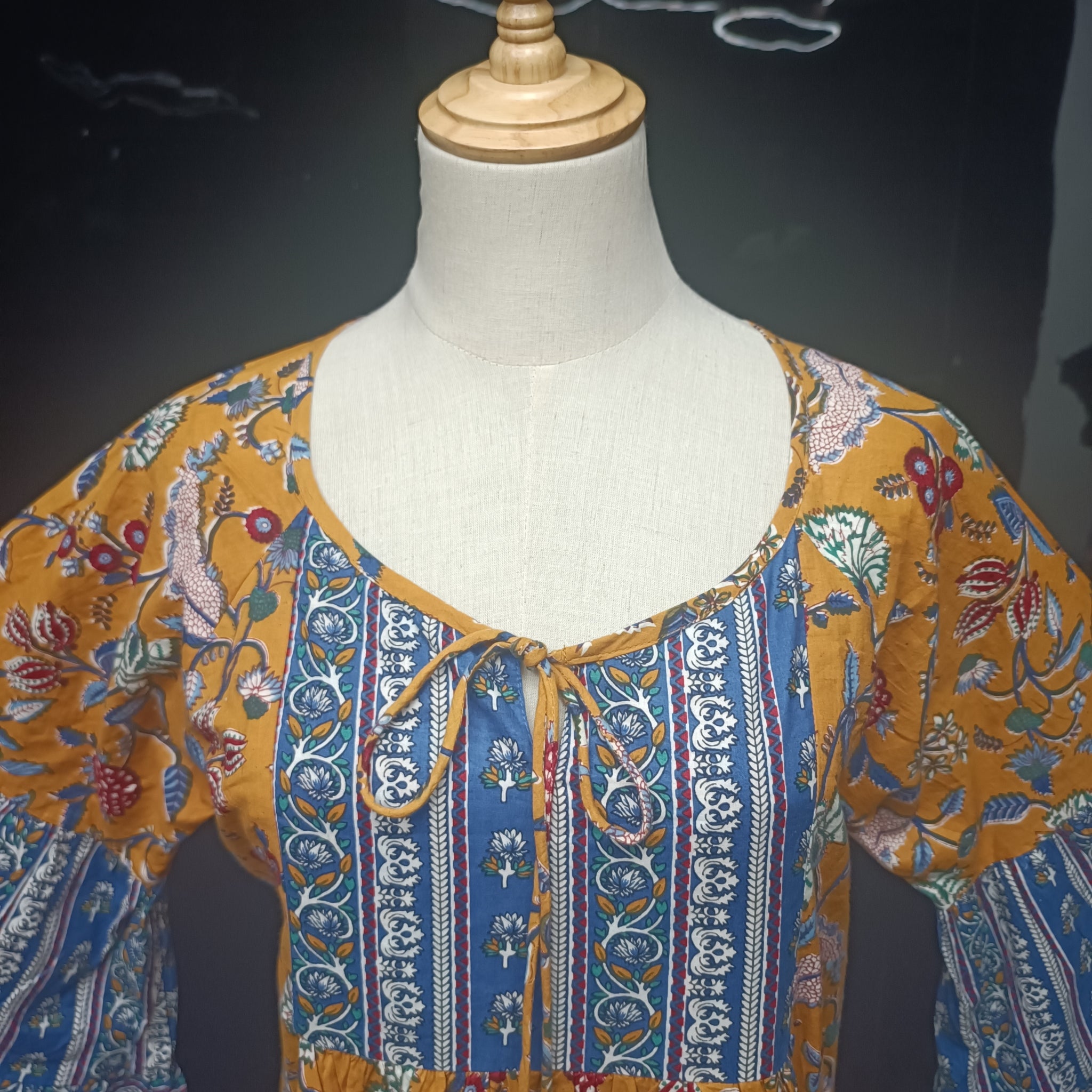 X/XS Gaby Printed Cotton Dress 54" Long Jalabiya