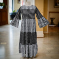 L/XL Moon Printed Cotton Dress 57" Long Jalabiya