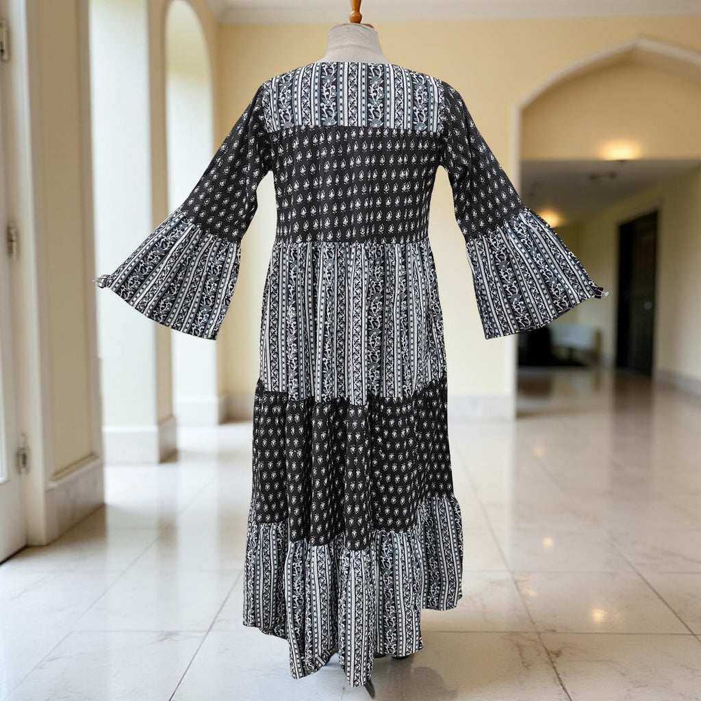 L/XL Moon Printed Cotton Dress 57" Long Jalabiya