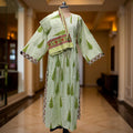 S/M Aaron Printed Cotton Dress 57" Long Jalabiya With Sheila