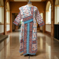 XS/S Bhopali Printed Cotton Dress 57" Long Jalabiya With Sheila