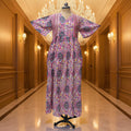S/M Rahaf Printed Cotton Dress 57" Long Jalabiya