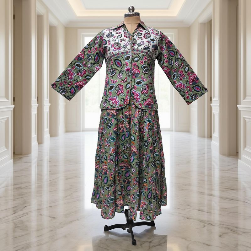 S/M Cotton Jacket & Jalabiya Set length 56” Long
