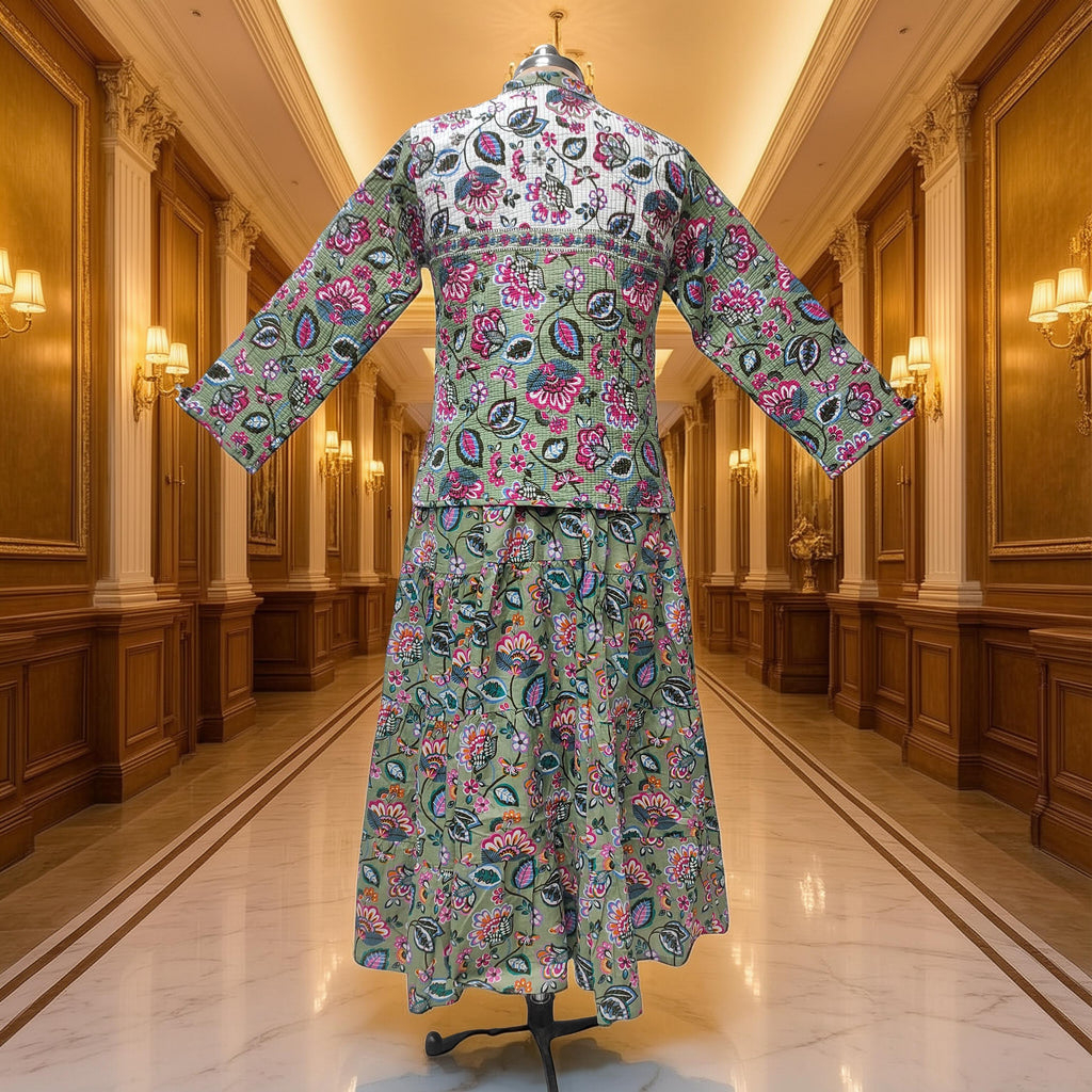 XS/S Cotton Jacket & Jalabiya Set length 54” Long
