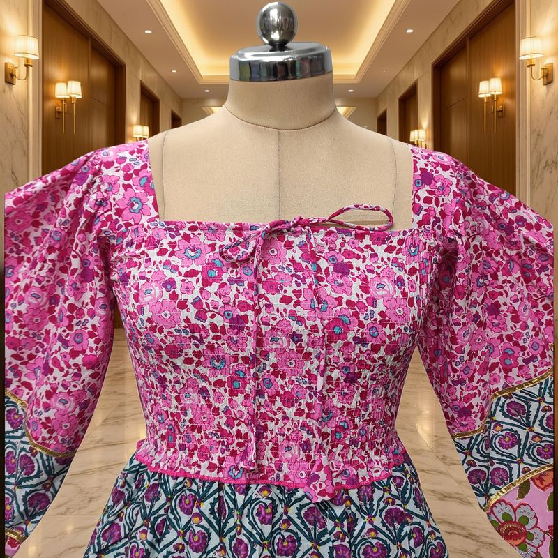 10-11 Year Rahima Printed Cotton Dress 46" Long Jalabiya