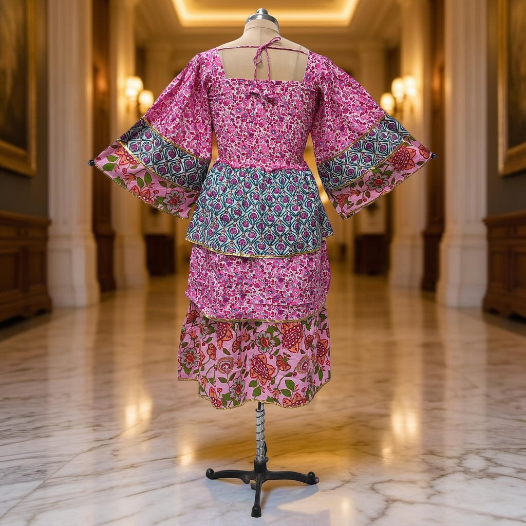 10-11 Year Rahima Printed Cotton Dress 46" Long Jalabiya
