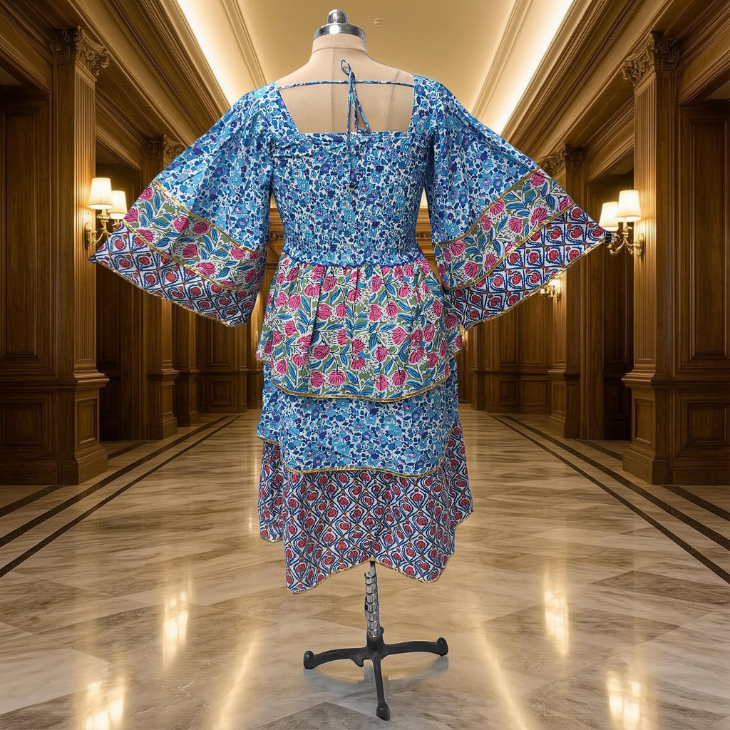 10-11 Year Rahima Printed Cotton Dress 46" Long Jalabiya