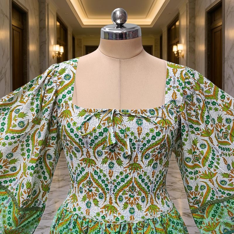 XS/S Rahima Printed Cotton Dress 54" Long Jalabiya