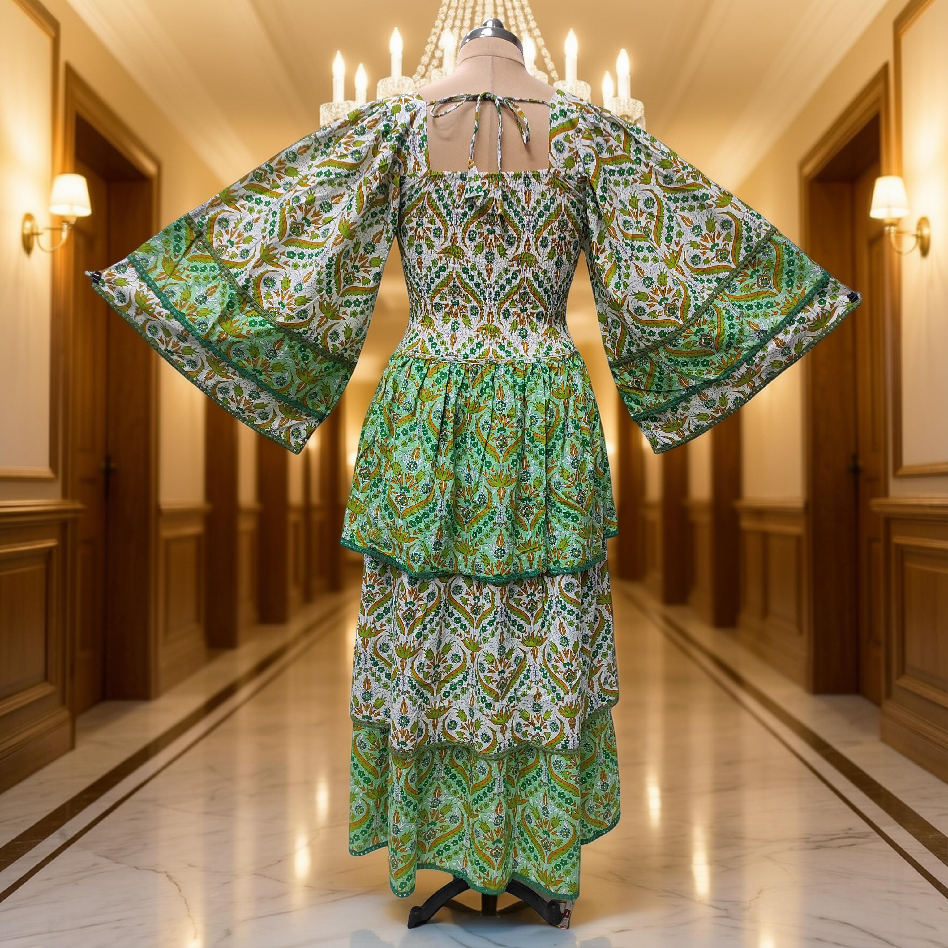 XS/S Rahima Printed Cotton Dress 54" Long Jalabiya