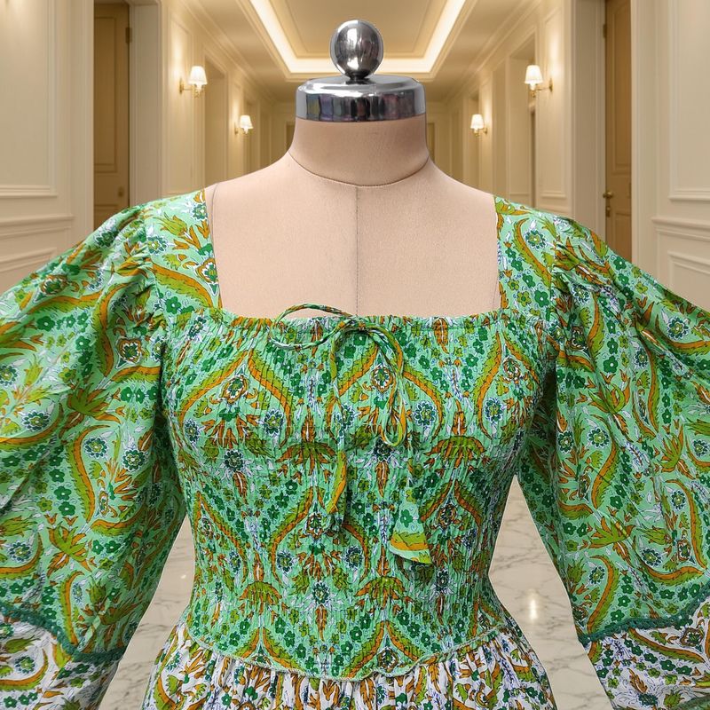 XS/S Rahima Printed Cotton Dress 54" Long Jalabiya