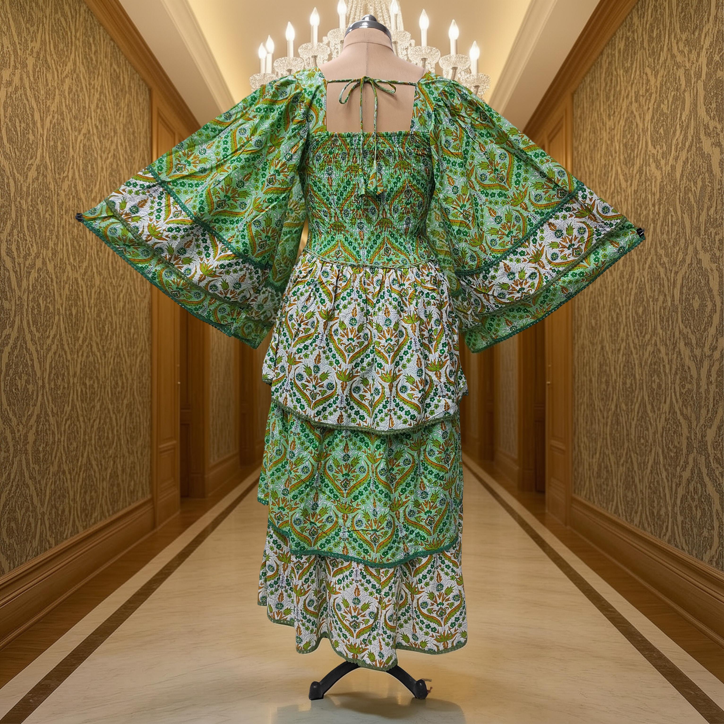 XS/S Rahima Printed Cotton Dress 54" Long Jalabiya