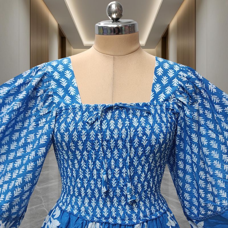 XS/S Rahima Printed Cotton Dress 54" Long Jalabiya