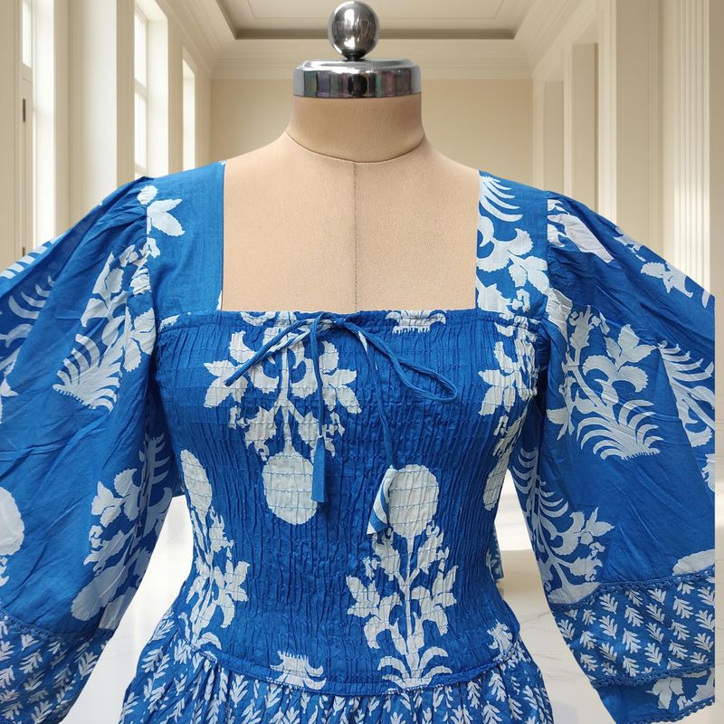 XS/S Rahima Printed Cotton Dress 54" Long Jalabiya
