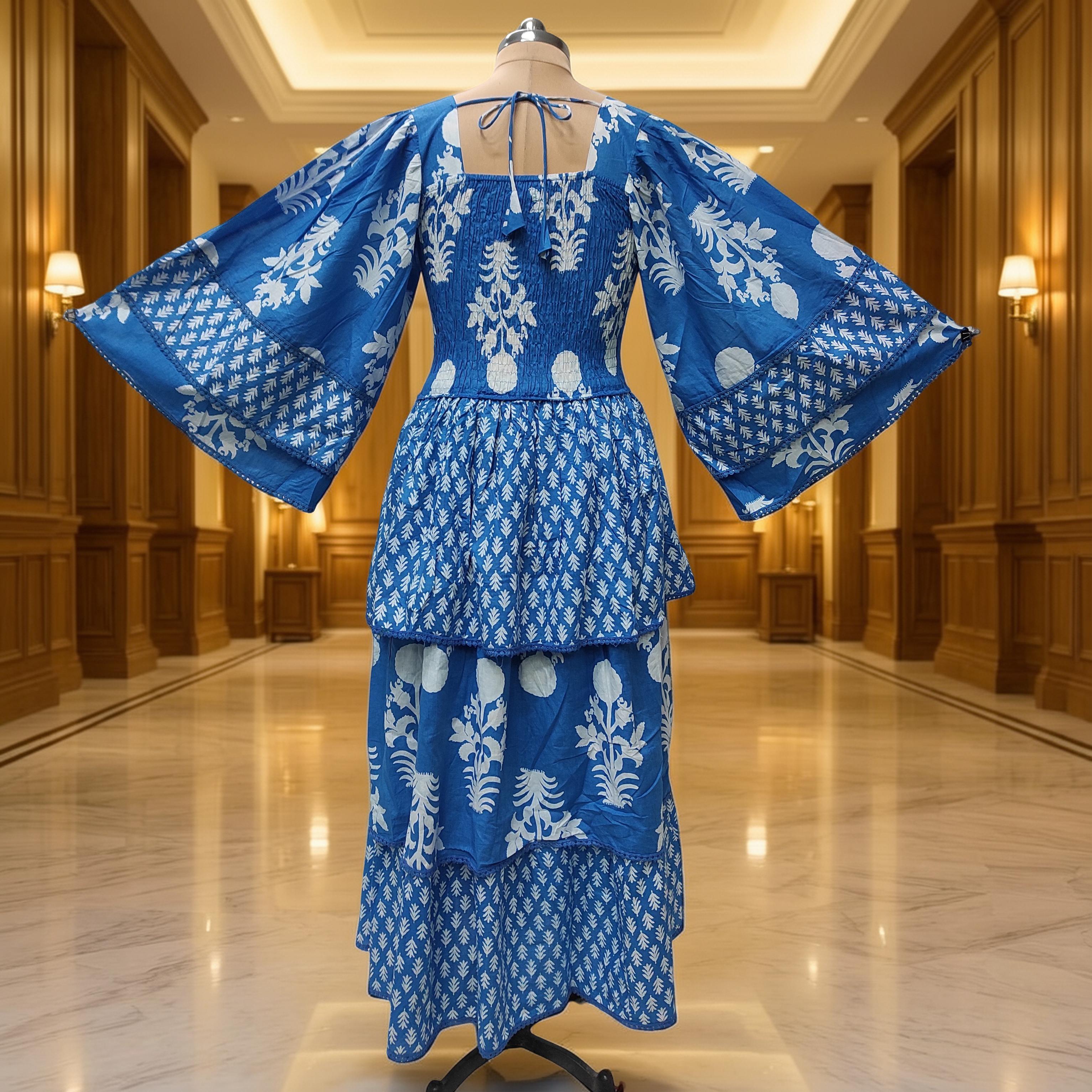 XS/S Rahima Printed Cotton Dress 54" Long Jalabiya