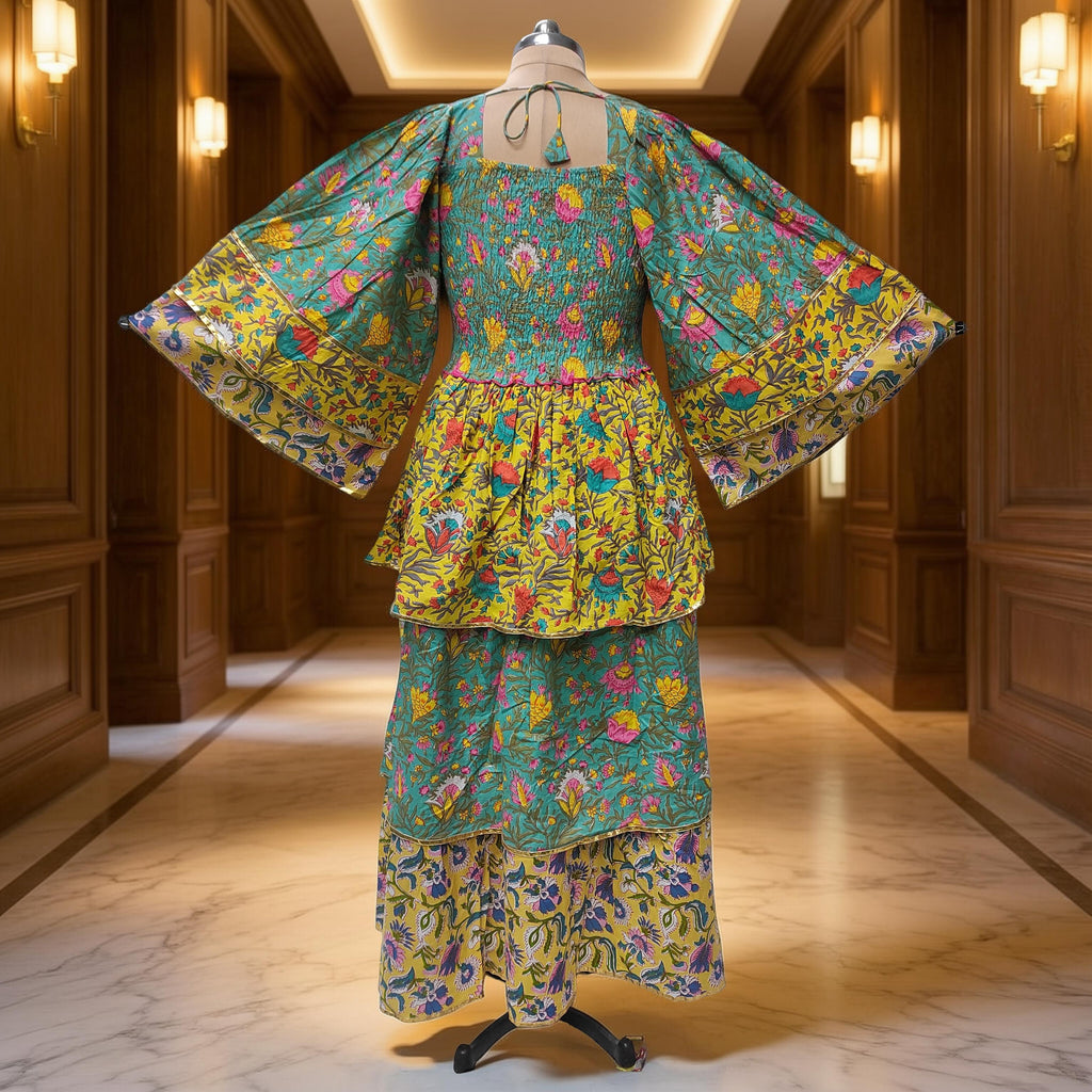 XS/S Rahima Printed Cotton Dress 54" Long Jalabiya