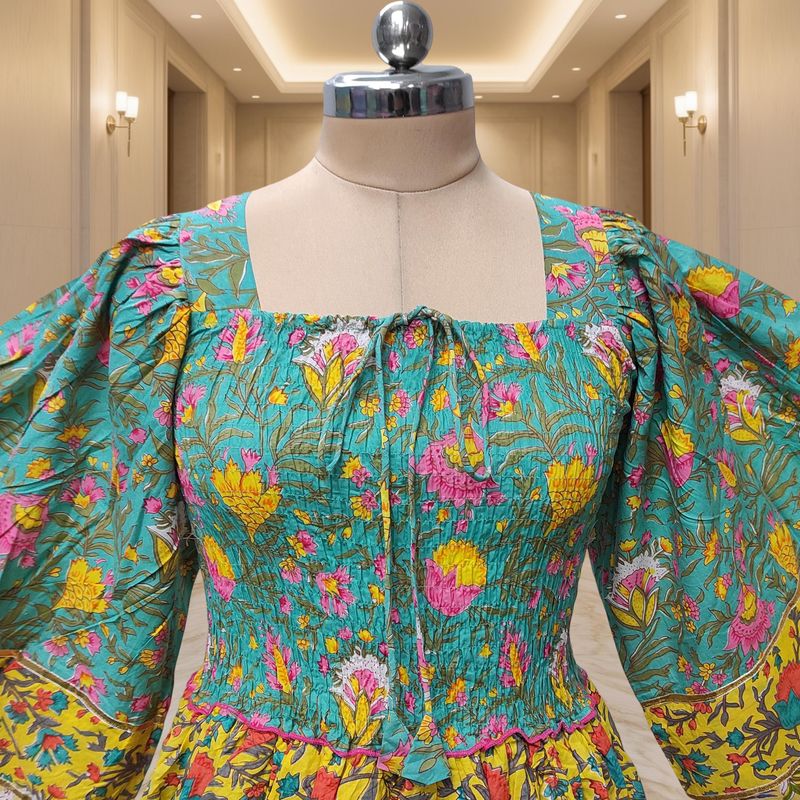 XS/S Rahima Printed Cotton Dress 54" Long Jalabiya
