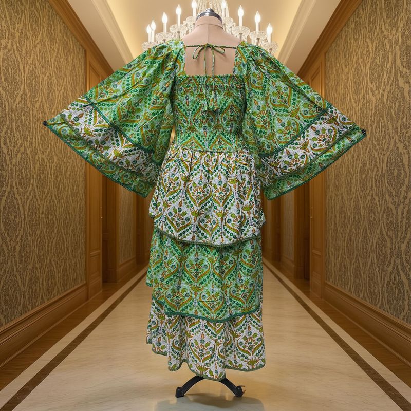2XL/3XL Rahima Printed Cotton Dress 57" Long Jalabiya
