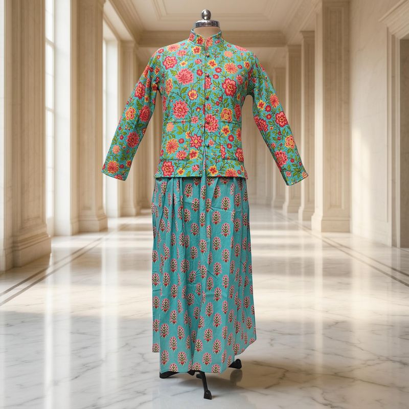 XS/S Cotton Jacket & Jalabiya Set length 54” Long