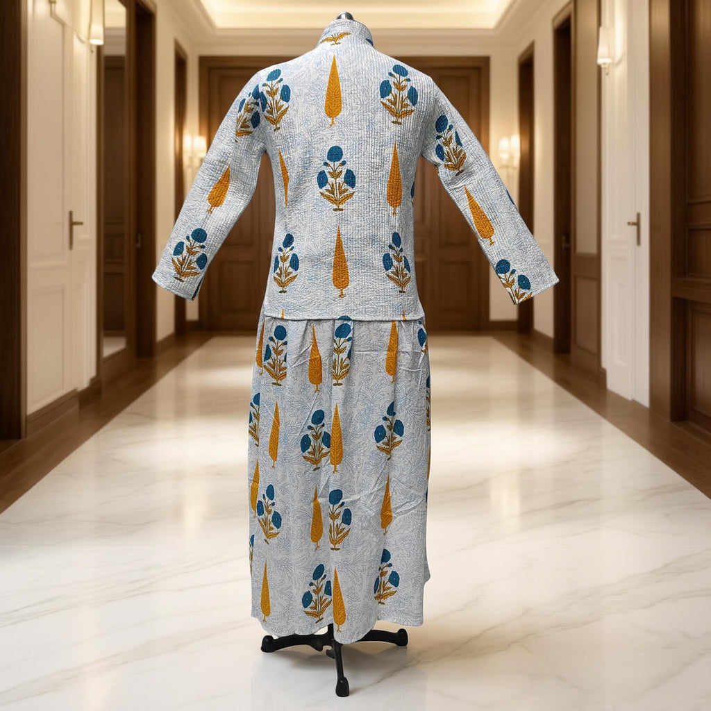 L/XL Hira Cotton Jacket & Jalabiya Set length 57” Long