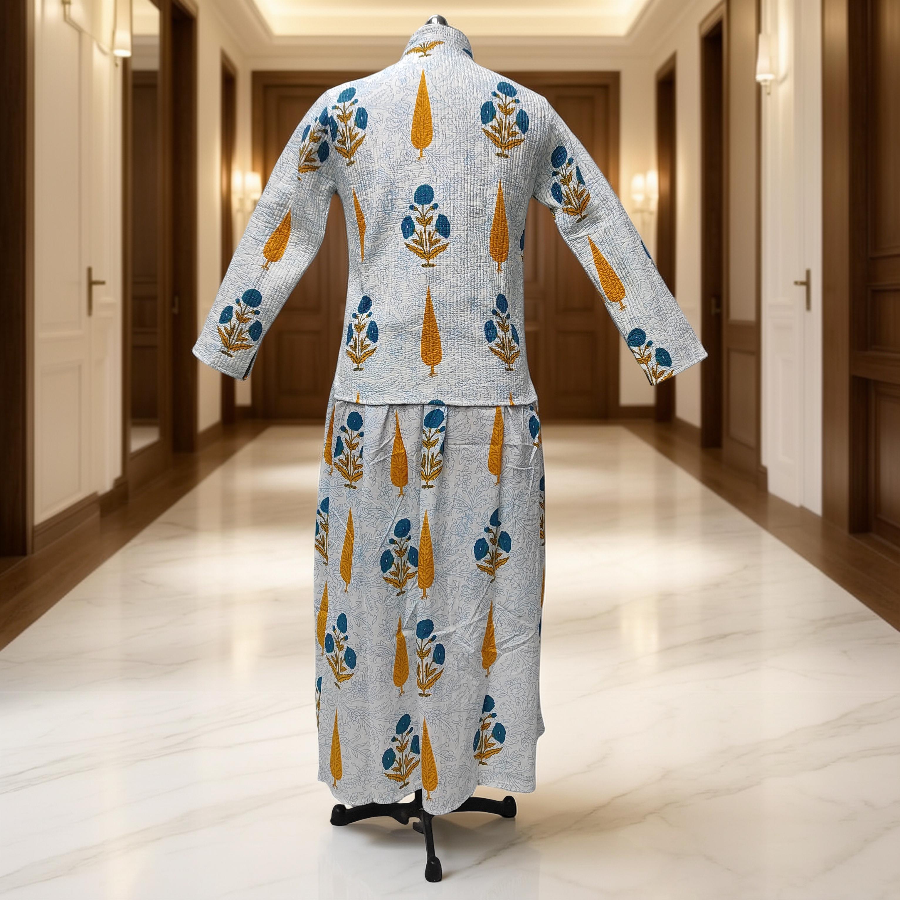 XS/S Hira Cotton Jacket & Jalabiya Set length 54” Long