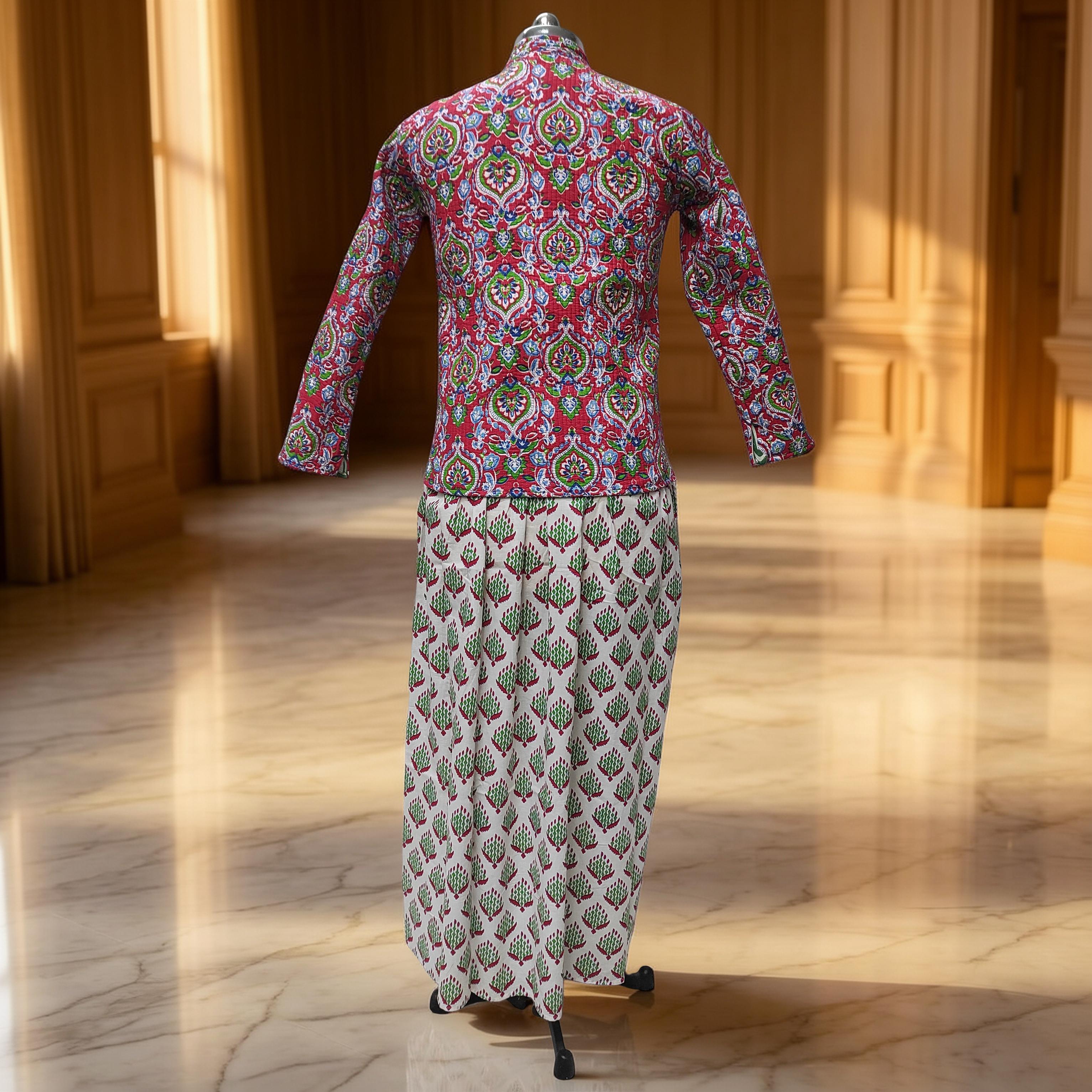 XS-S Hira Cotton Jacket & Jalabiya Set With Sheila length 54” Long