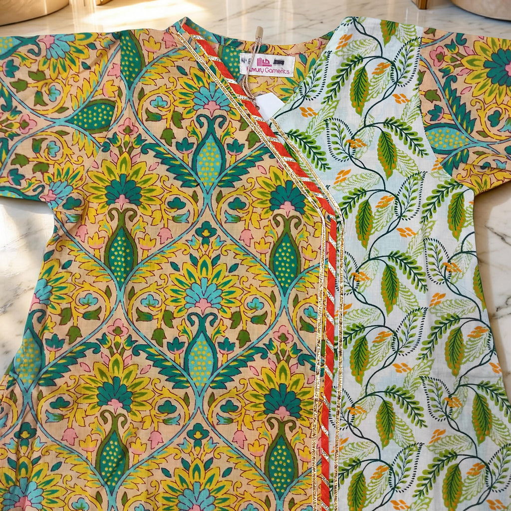 1-2 Year Lupiness Printed Cotton Girls Dress 24" Long Jalabiya 25176-1323 JP
