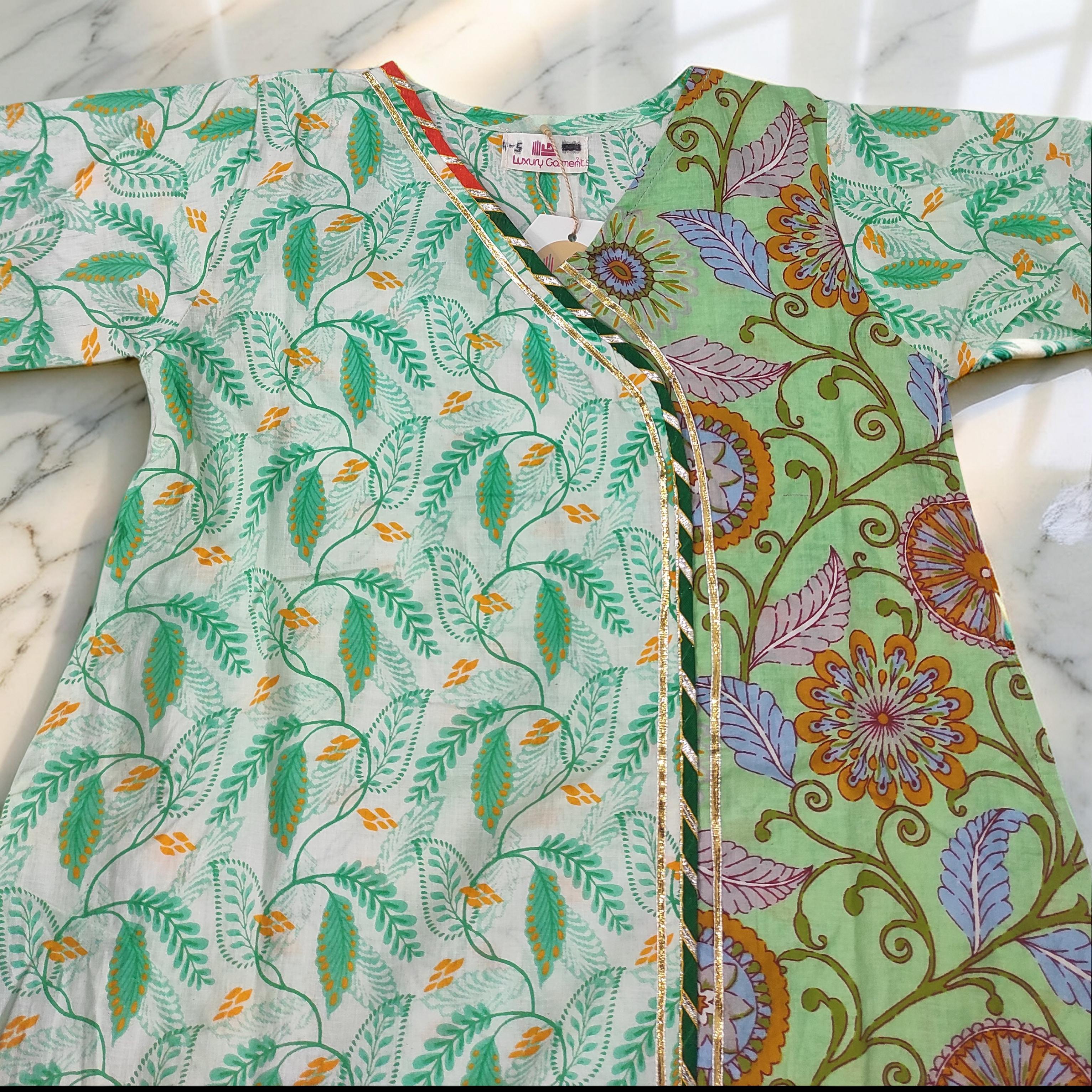 1-2 Year Lupiness Printed Cotton Girls Dress 24" Long Jalabiya 25177-1323 JP