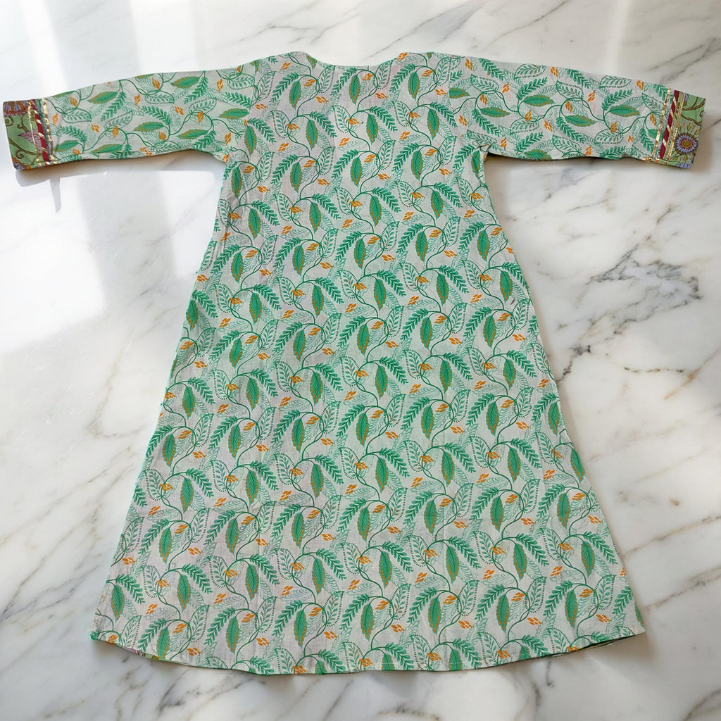 1-2 Year Lupiness Printed Cotton Girls Dress 24" Long Jalabiya 25177-1323 JP