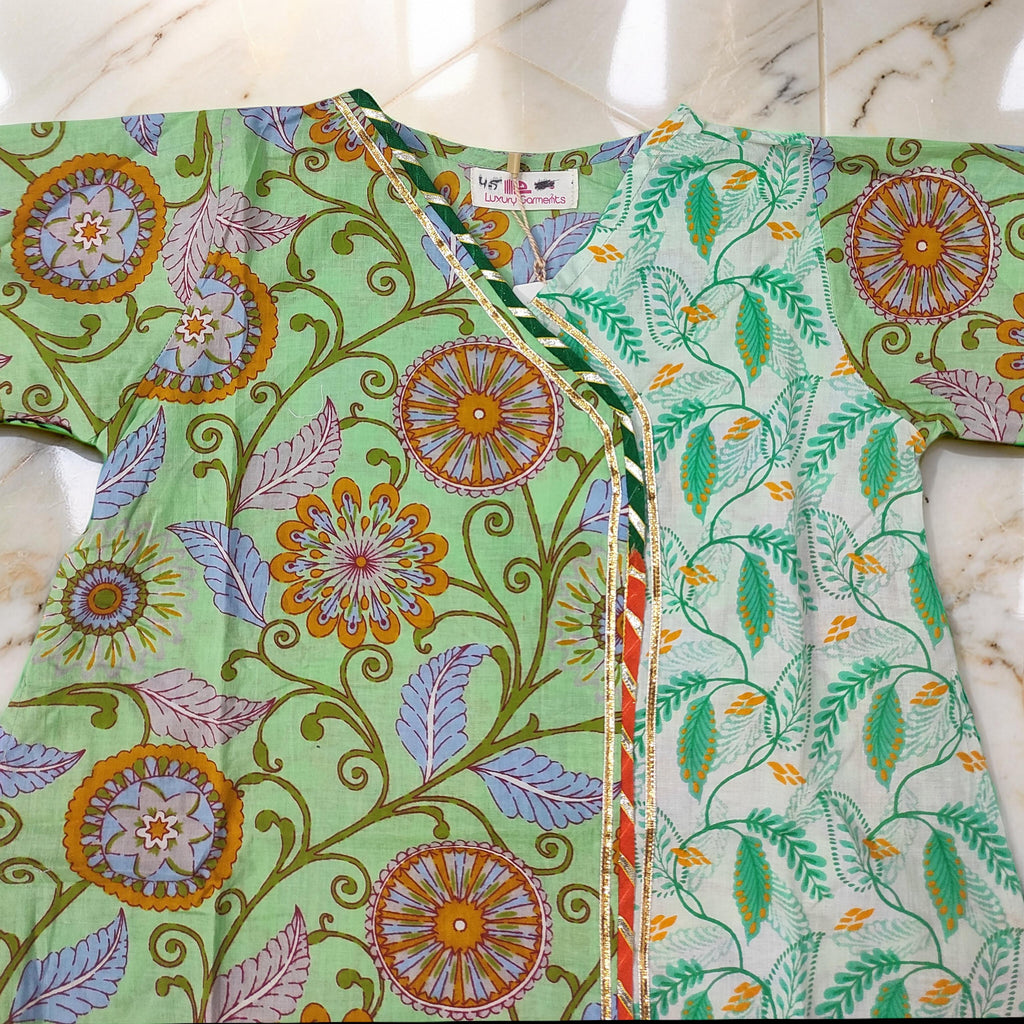 1-2 Year Lupiness Printed Cotton Girls Dress 24" Long Jalabiya 25178-1323 JP