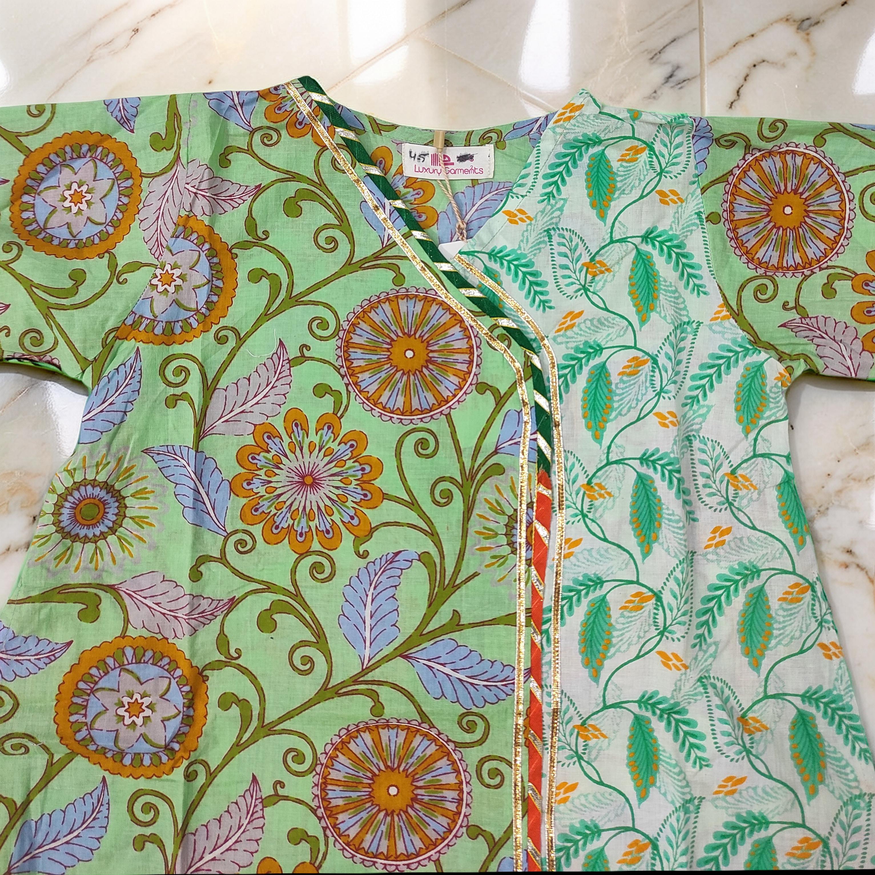 1-2 Year Lupiness Printed Cotton Girls Dress 24" Long Jalabiya 25178-1323 JP