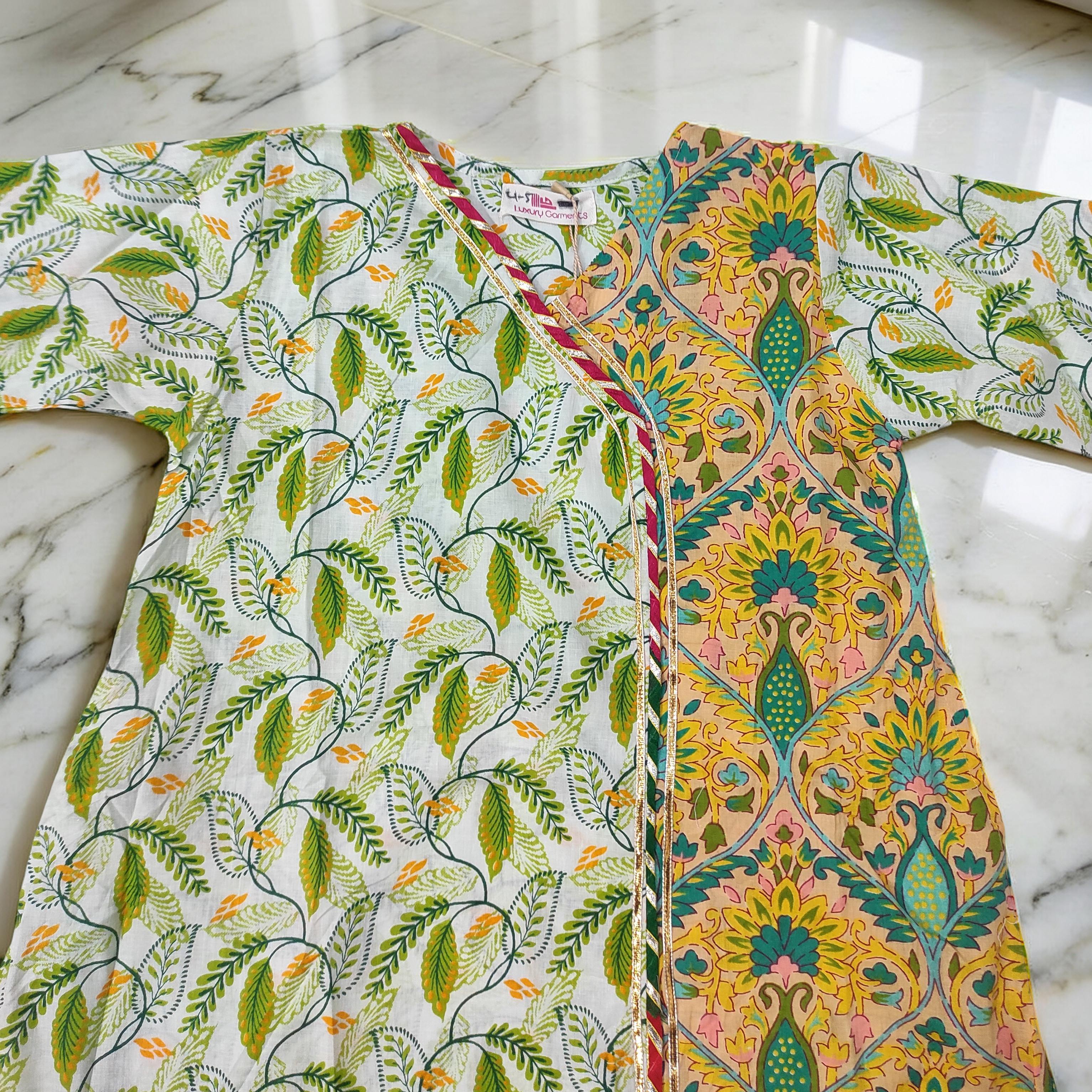 1-2 Year Lupiness Printed Cotton Girls Dress 24" Long Jalabiya 25179-1323 JP