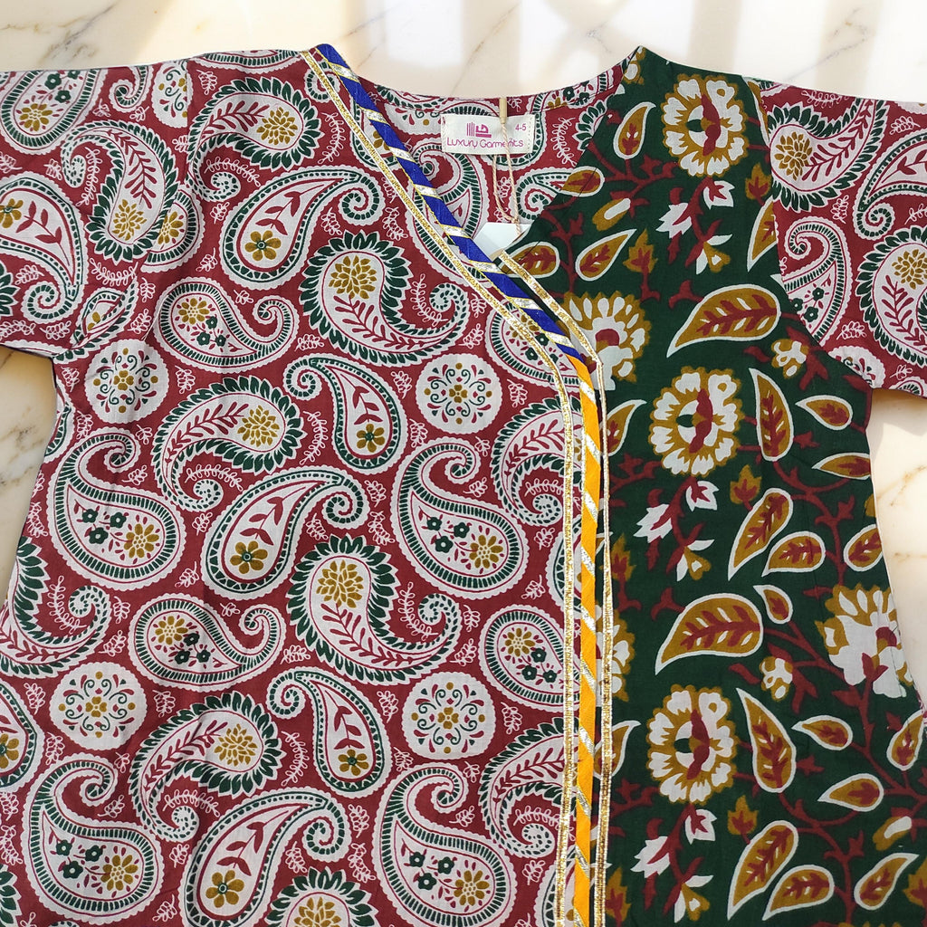 1-2 Year Lupiness Printed Cotton Girls Dress 24" Long Jalabiya 25180-1323 JP