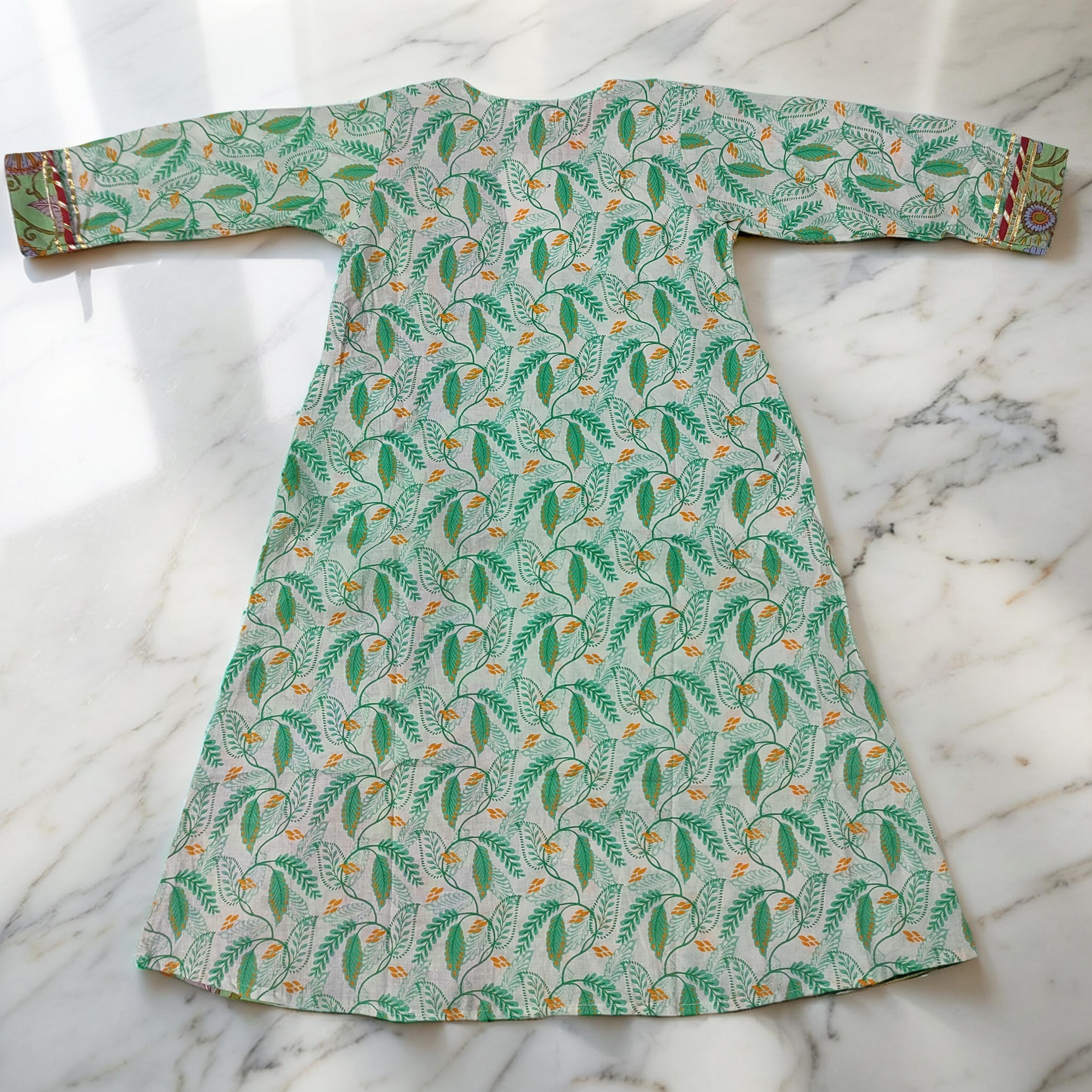 2-3 Year Lupiness Printed Cotton Girls Dress 30" Long Jalabiya 25187-1323 JP