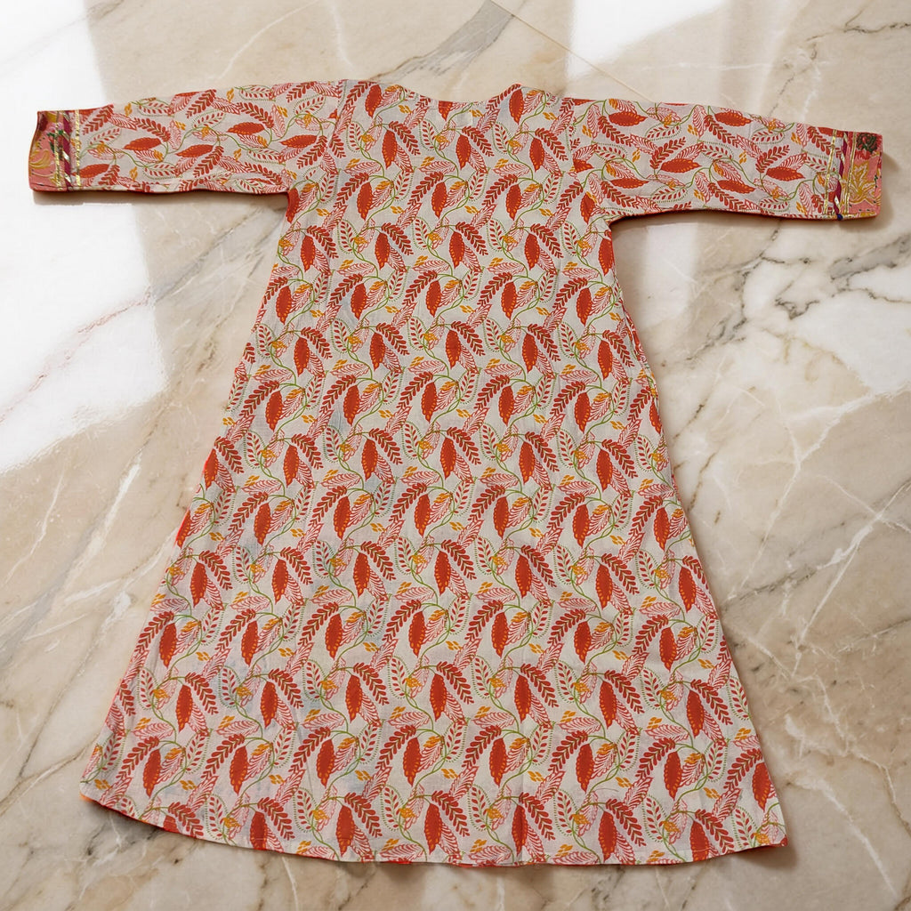 2-3 Year Lupiness Printed Cotton Girls Dress 30" Long Jalabiya 25188-1323 JP