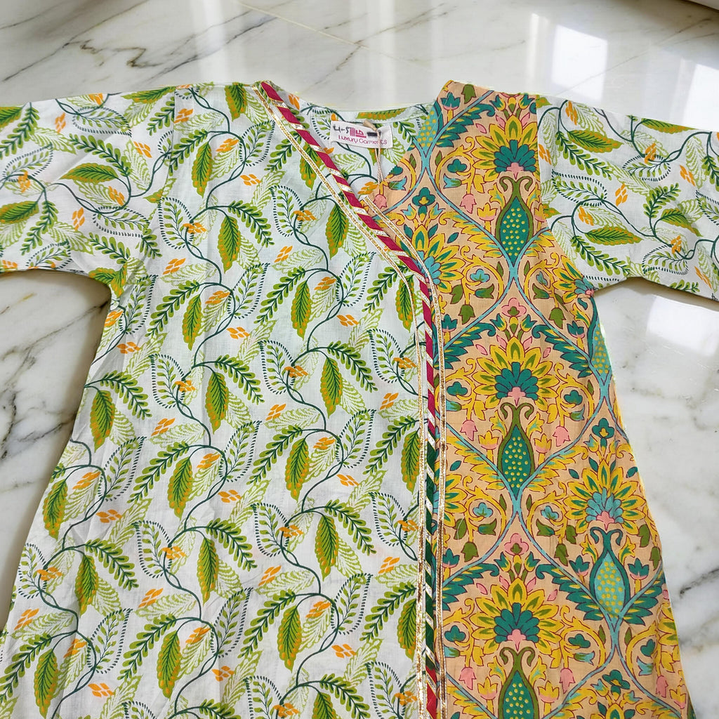 2-3 Year Lupiness Printed Cotton Girls Dress 30" Long Jalabiya 25189-1323 JP