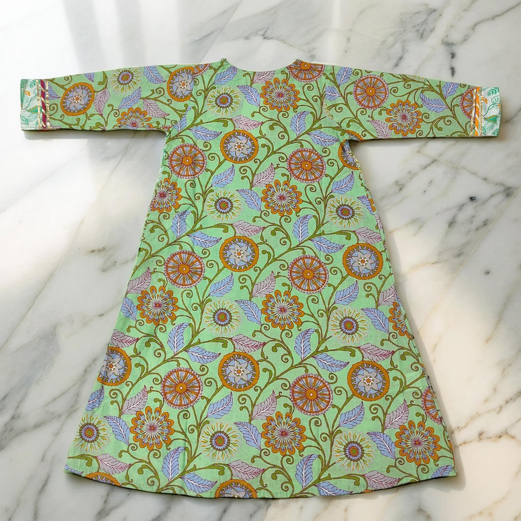 2-3 Year Lupiness Printed Cotton Girls Dress 30" Long Jalabiya 25190-1323 JP