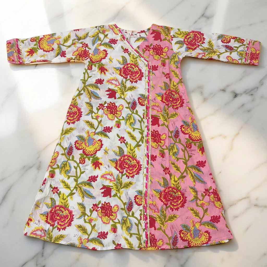 2-3 Year Lupiness Printed Cotton Girls Dress 30" Long Jalabiya 25191-1323 JP