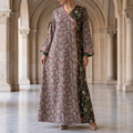 XS/S Lupines Printed Cotton Dress 54" Long Jalabiya 25244-1323 JP