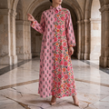 XS/S Singapore Printed Cotton Dress 54" Long Jalabiya 25295-1325 JP