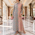 S/M Singapore  Printed Cotton Dress 57" Long Jalabiya 25301-1325 JP