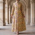 S/M Singapore  Printed Cotton Dress 57" Long Jalabiya 25302-1325 JP