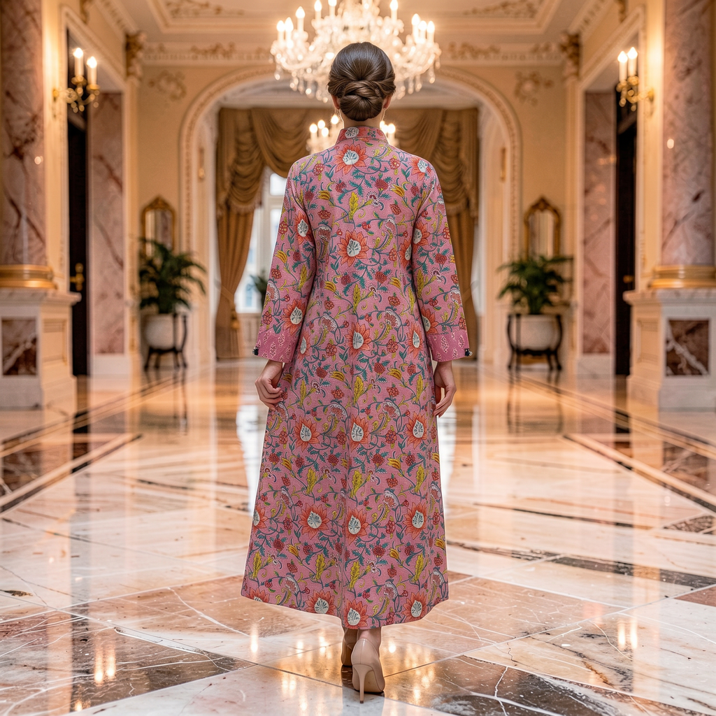 L/XL Singapore Printed Cotton Dress 57" Long Jalabiya 25306-1325 JP