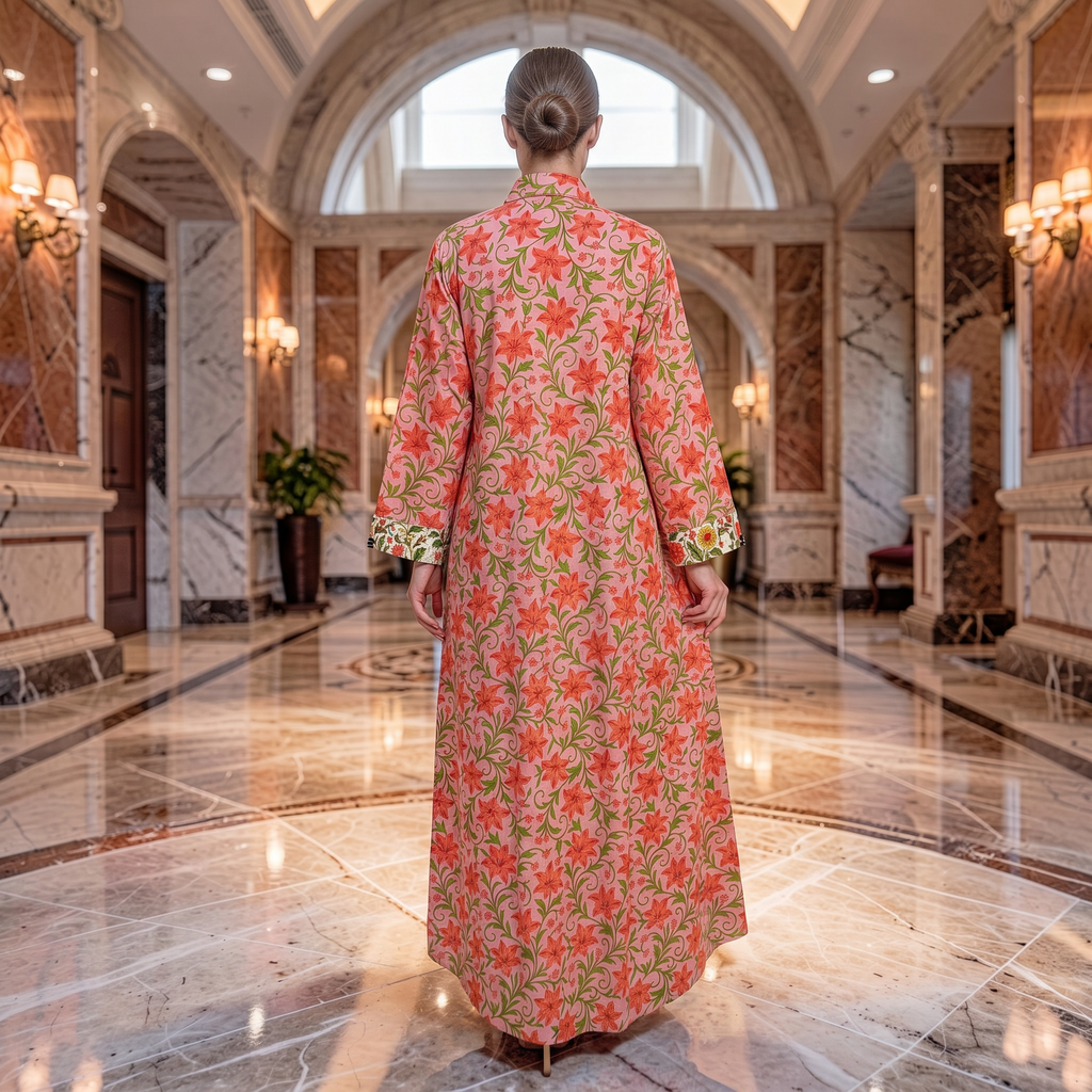 L/XL Singapore Printed Cotton Dress 57" Long Jalabiya 25307-1325 JP