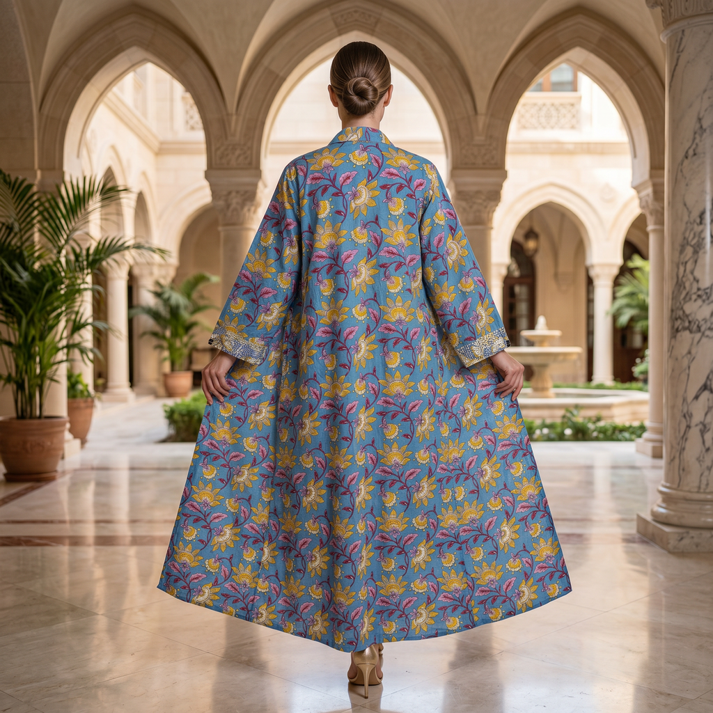 L/XL Singapore Printed Cotton Dress 57" Long Jalabiya 25310-1325 JP