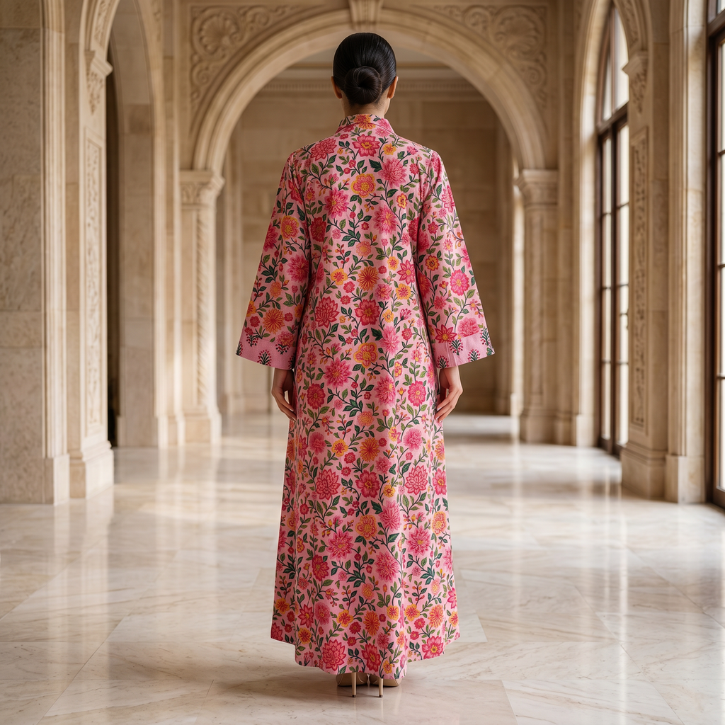 L/XL Singapore Printed Cotton Dress 57" Long Jalabiya 25312-1325 JP